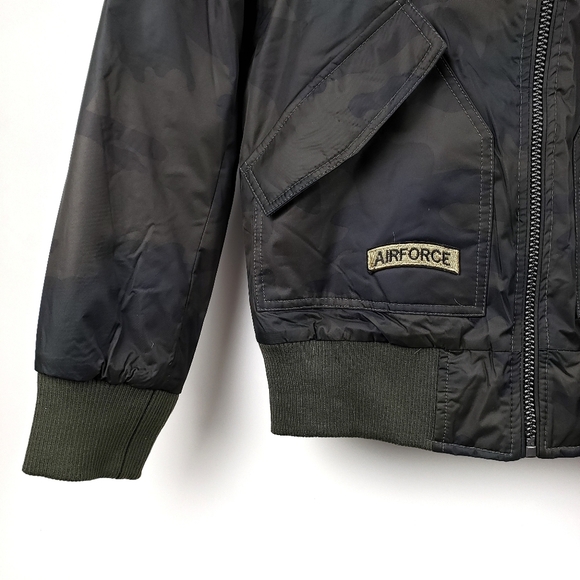 XRAY Jeans Olive Camo Embellished Flight Jacket - Picture 7 of 9